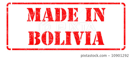 Made in Bolivia - inscription on Red Rubber Stamp. 10901292
