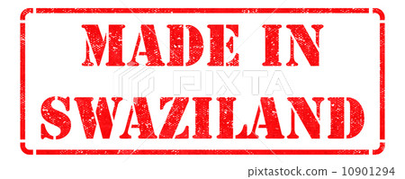 Made in Swaziland - inscription on Red Rubber Stamp. 10901294