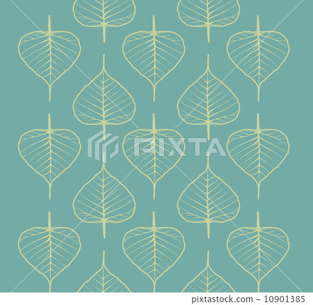 Seamless stylized leaf pattern vector background. Seamless stylized leaf pattern vector background. 10901385