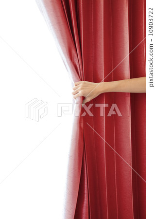 Opening the curtain and hand 10903722