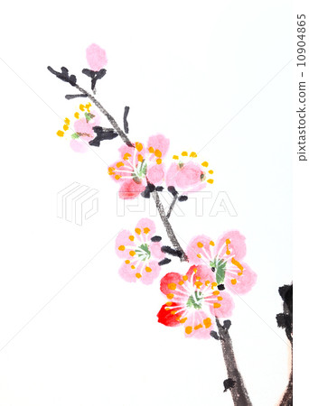 Chinese painting of flowers, plum blossom Chinese painting of flowers, plum blossom 10904865
