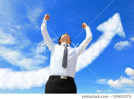 successful business man arise arms successful business man arise arms 10905079