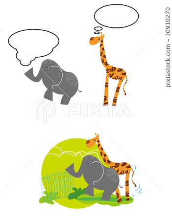 Animal, Zoo, Elephant, Giraffe, Conversation 10910270