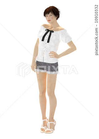 合成姿勢的時興的短髮女性透明png例證材料 10910332