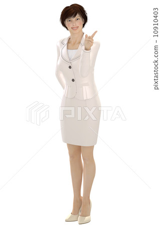 Pointing Young Business Woman for Synthesis Background Transparent 3DCG Illustration Material Pointing Young Business Woman for Synthesis Background Transparent 3DCG Illustration Material 10910403