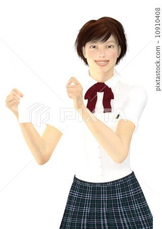 傳輸3DCG插圖素材為女子高中學生顯示測試結果 10910408