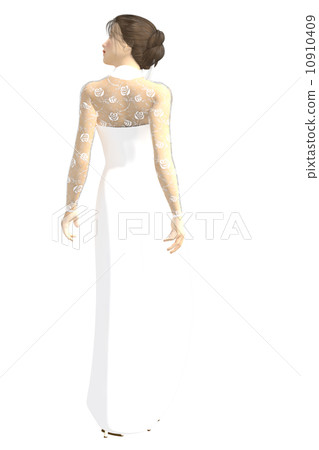 合成背景透明png例證材料的白長的禮服婦女 合成背景透明png例證材料的白長的禮服婦女 10910409