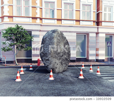 meteorite l on a city street meteorite l on a city street 10910509