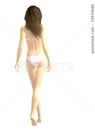 Slender women's swimwear for synthetic background Transparent png illustration material 10910686