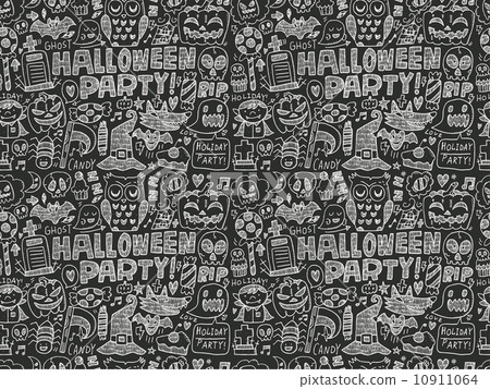 seamless doodle halloween holiday background 10911064