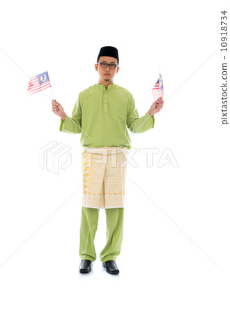 malay male with malaysian flag 10918734