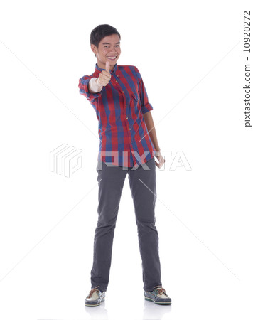 Young man in studio with studio white background 10920272