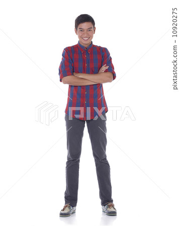Young man in studio with studio white background Young man in studio with studio white background 10920275