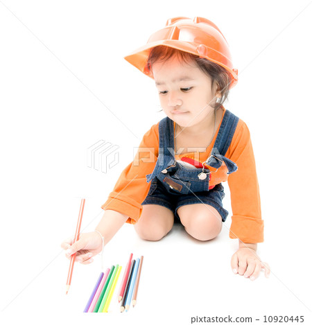 Isolated Engineer kid girl 10920445