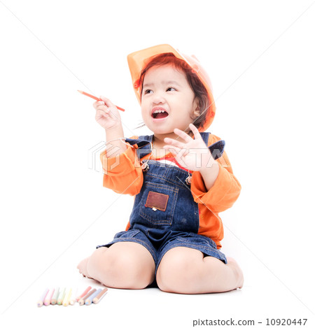 Isolated Engineer kid girl 10920447