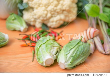 fresh vegetable on wood table 10920535