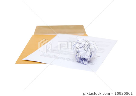 Isolated Crumpled paper on envelope 10920861