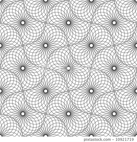 Seamless op art texture with circle elements. 10921719