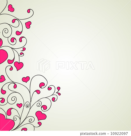 Hearts and swirls on on a light background 10922097