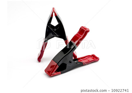 plastic clamp isolated on a white background. 10922741