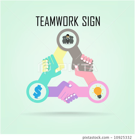 Handshake abstract sign vector design template. Business creativ Handshake abstract sign vector design template. Business creativ 10925332