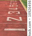 Start point of race track with number 1-8 10926498