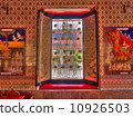 traditional thai style temple window see through outside 10926503