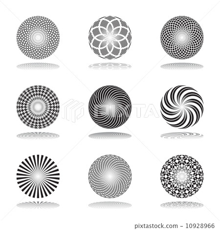 Design elements set.Patterns in circle shape. Abstract icons. Design elements set.Patterns in circle shape. Abstract icons. 10928966