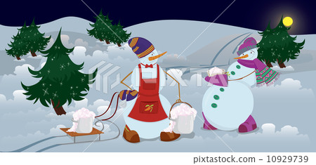 Snowmen are getting diner banner Snowmen are getting diner banner 10929739