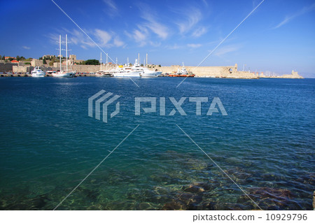Greece, Rhodes.Ships in bay Greece, Rhodes.Ships in bay 10929796