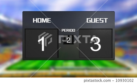 soccer match scoreboard guest win 1 & 3 soccer match scoreboard guest win 1 & 3 10930102
