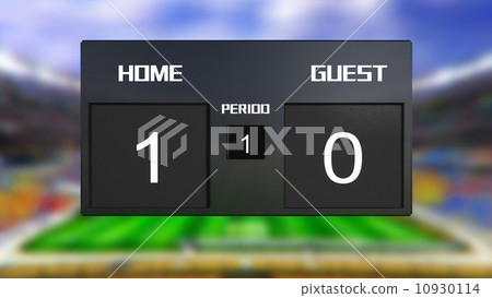 soccer match scoreboard home Wins 1 & 0 10930114