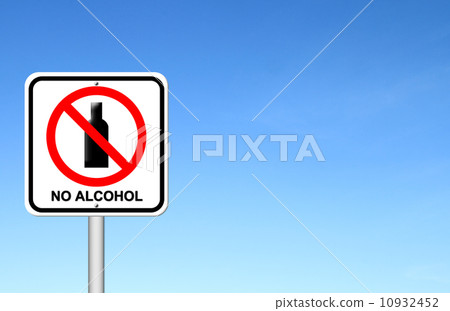 no alcohol sign with blue sky 10932452