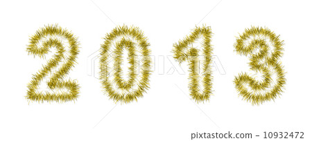 yellow tinsel forming 2013 year number 10932472