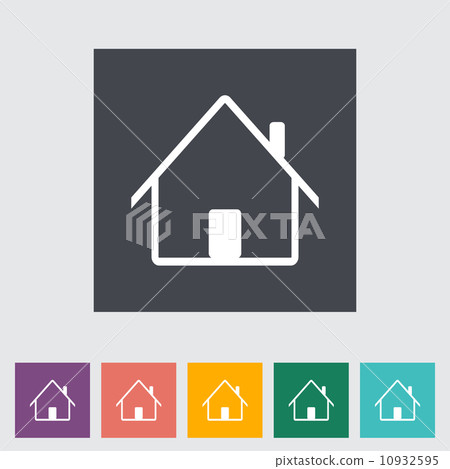Home single flat icon. Home single flat icon. 10932595