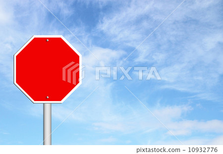red blank sign with blue sky 10932776