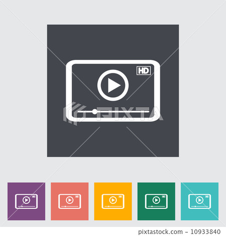 Video player flat icon. 10933840