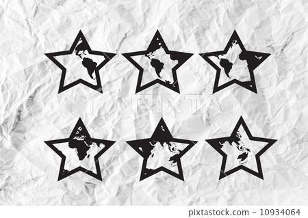 Globe earth icons themes idea design on crumpled paper 10934064