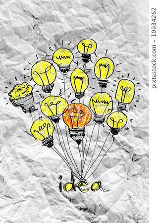 idea concept light bulb on crumpled paper idea concept light bulb on crumpled paper 10934262