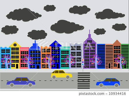 Colorful Cityscape Town city building design Colorful Cityscape Town city building design 10934416