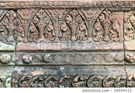 Ancient stone wall in Phanomrung temple, Thailand 10934512