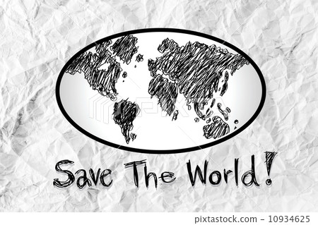 Globe earth icons themes idea design on crumpled paper 10934625