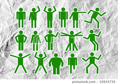 People Family icon Pictogram People on crumpled paper 10934739