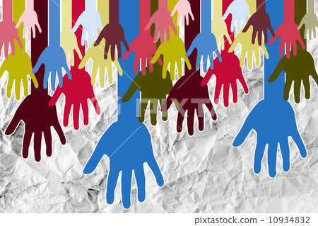 colorful silhouette hands background design colorful silhouette hands background design 10934832