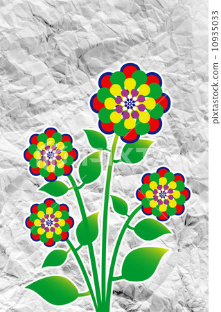 Flowers design on crumpled paper 10935033