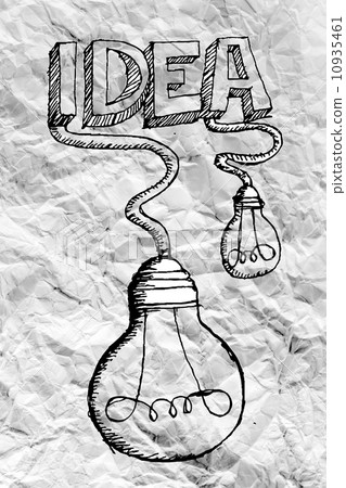 idea concept light bulb on crumpled paper 10935461