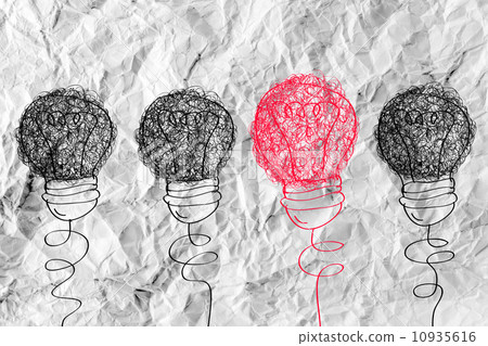 idea concept light bulb on crumpled paper 10935616