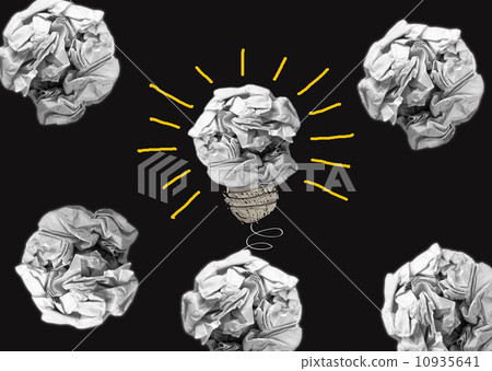 concept crumpled paper light bulb metaphor for good idea 10935641