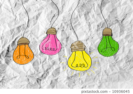 idea concept light bulb on crumpled paper 10936045