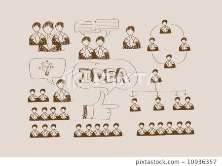 Hand doodle Business icon set idea design 10936357